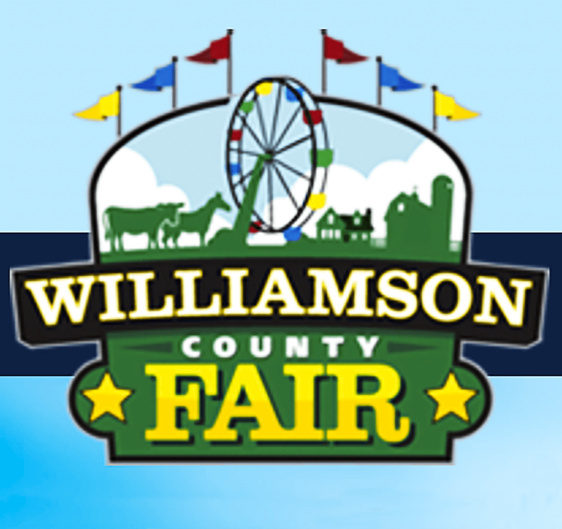 A logo for the williamson county fair.