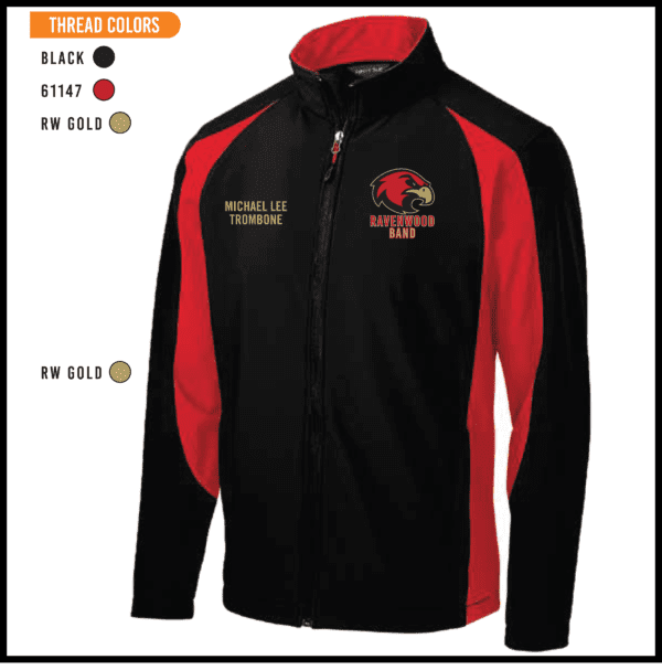 A black and red jacket with the words " michael lee memorial " on it.