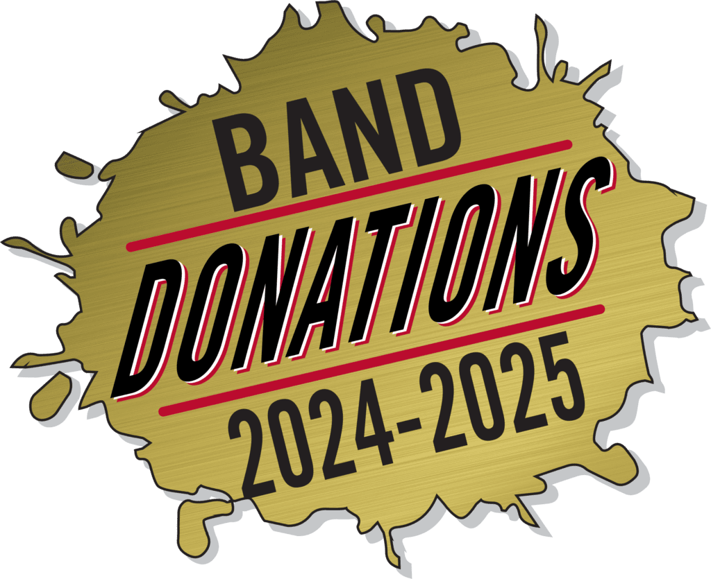 A band donations logo with the words " band donations 2 0 2 4-2 0 2 5 ".