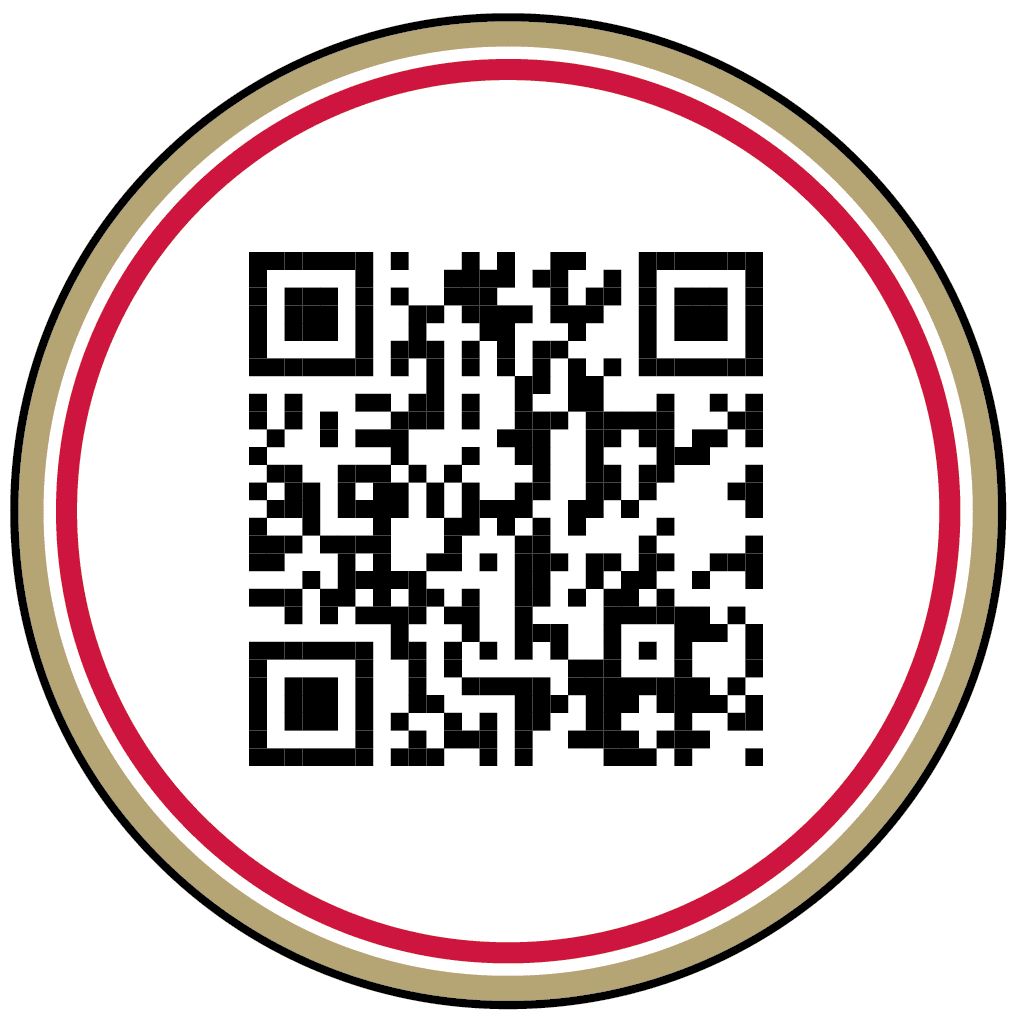 A picture of a qr code in the middle of a circle.